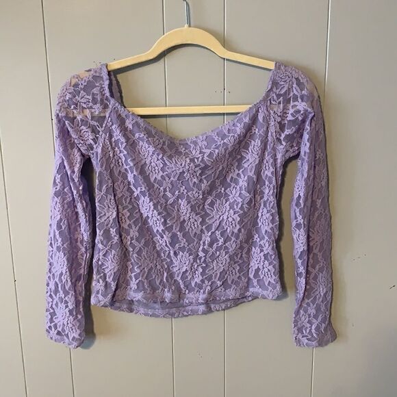 NWT Kimchi Blue Lilac Lace Top Size Large - Picture 3 of 3